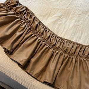 King brown bed ruffle